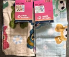 しまむら×TWICE LOVELYZコラボ フェイスタオル2枚セット各柄1枚ずつのサムネイル