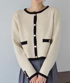 美品 ニットジャケット 金ボタン ノーカラー BLUEEAST - メルカリ