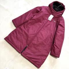 【新品未使用】FILA フィラ 中綿ロングコート ベンチコート フード ワイン