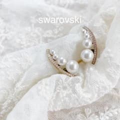 swarovski パールピアス　2way スワロフスキーのサムネイル