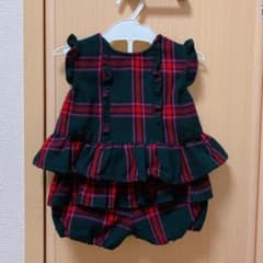La poche biscuit 赤チェックセットアップ ワンピのサムネイル