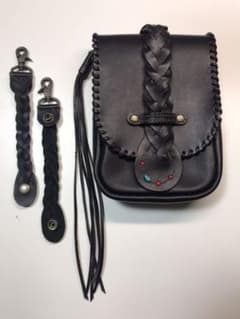 本革メディスンバック＊ハンドメイド＊ブラックのサムネイル