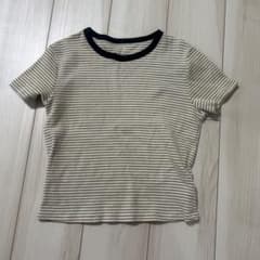 Dazy ストライプ 半袖Tシャツ アイボリー/ネイビーのサムネイル