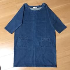 【デニム】七部丈チュニックワンピースのサムネイル