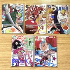 ワンピース ROUND1 プロモカード 5枚セット ルフィ ゾロ サンジのサムネイル