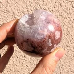 ピンクアメジスト フラワーアゲート スフィア 丸玉 綺麗 天然石