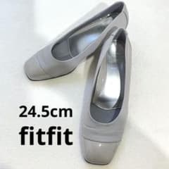 【美品】fitfit ローヒール フィットフィット パンプス 晴雨兼用 撥水