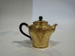 純銀製 饕餮文 獣口 金メッキ 急須 銀瓶 煎茶道具 - メルカリ