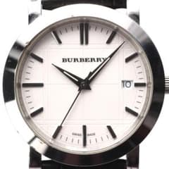 BURBERRY メンズ 腕時計 クォーツ スイス製 廃盤 ホワイト文字盤 人気