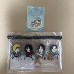 Attack Titan　Anique Let's go see the sea Clear flat pouch & Sanrio bonus card