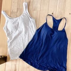 美品★AIRism★UNIQLO★ブラタンクトップ★グレー★ネイビー★セット★Lのサムネイル
