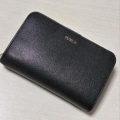 FURLA フルラ　ブラック レザー 二つ折り財布のサムネイル