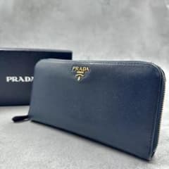 PRADA プラダ サフィアーノ レザー 長財布 ネイビー レディース 中古・古着通販】PRADA (プラダ) PRADA サフィアーノ 長財布 ネイビー