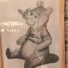 鉛筆画  くまのプーさん  注文も受付いたします☆のサムネイル