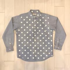 【送料込み変更】MORIKAGE SHIRT／ブルー ドット シャツ 長袖のサムネイル