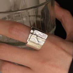 リング シルバー S925 太め 大ぶり フリーサイズ