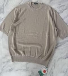 新品未使用】ZANONE（ザノーネ）リネンコットンソリッドクルーネック 