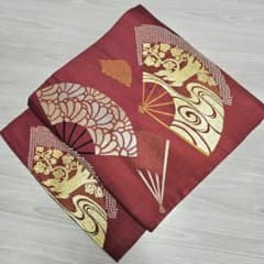 O-620 名古屋帯 名古屋仕立て アンティーク 九寸 正絹 着物