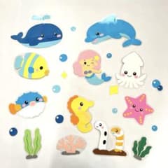 【ラミネート済】海の生き物 壁面飾り セット 保育園 幼稚園のサムネイル
