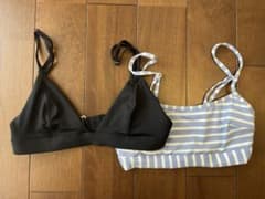 【みぃ様専用】H&M セパレート水着 黒と青ストライプ 34のサムネイル