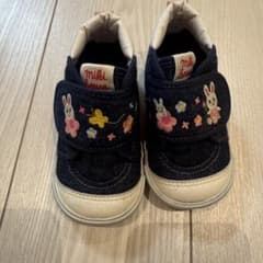 ミキハウス ベビーシューズ 13.5cm ネイビー うさぎのサムネイル