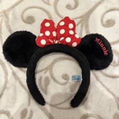 刺繍入り　ディズニー ミニー Minnie ボアカチューシャ　廃番品のサムネイル