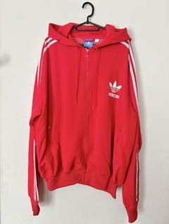 アディダス トラックジャケット 赤 トレフォイル ジャージ パーカー 3XL