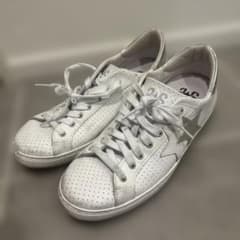 2STARホワイトレザー スニーカー メンズ　42