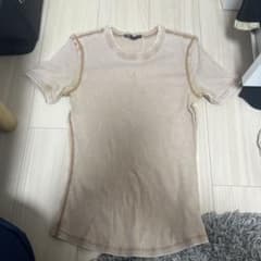 ZARA リブ クルーネック 半袖Tシャツ ベージュのサムネイル