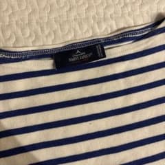 SAINT JAMES 白と青のストライプ 長袖Tシャツのサムネイル