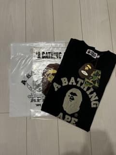 A BATHING APE Tシャツ ブラック XLサイズ ヴィンテージ風加工