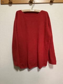 zelal ゼラール セーター ニット カシミヤ100% ボートネック 赤 L  