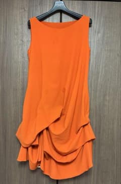 洗える✨FOXEY フォクシー スクエア ノースリーブ ワンピース 40オレンジ FOXEY NEW YORK ノースリーブ ワンピース オレンジ 40 - メルカリ
