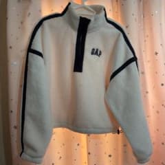 GAP ボアジャケット ハーフジップ ホワイト Sのサムネイル