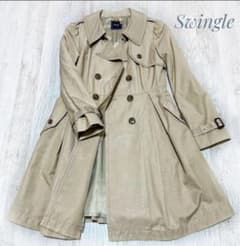 【極美品】Swingle／ドレストレンチコート 博多阪急購入／定価約3万円 極美品】Swingle／ドレストレンチコート 博多阪急購入／定価約3万円