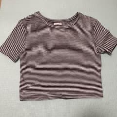 ZARA ボーダー ミニ丈Tシャツのサムネイル