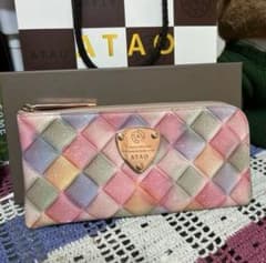 ATAO リモ ブロックパーティ 長財布 シャングリラピンク ほぼ新品