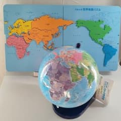 くもんの世界地図パズル 地球儀 セット 知育玩具のサムネイル