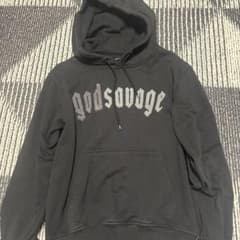 godsavage ブラック パーカー godsavage プルオーバーパーカー ブラック - メルカリ