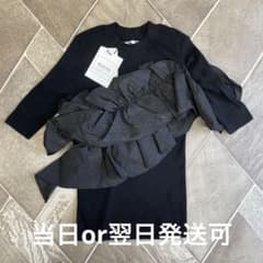 Mystrada マイストラーダ 5分袖 アシメフリルニット ブラック - メルカリ