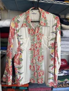 SUN SURF 長袖　アロハシャツ　ホワイト　東洋　サンサーフ　古着　アメカジ SUN SURF 長袖 アロハシャツ ホワイト 東洋 サンサーフ 古着 アメカジ