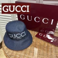 GUCCI グッチ レザーデニムバケットハット - メルカリ