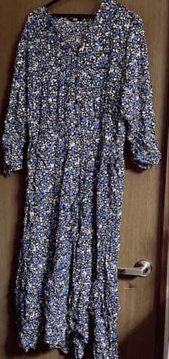 UNIQLO 花柄 シャツワンピース ブラック　ブルー　オフホワイト　 XXL