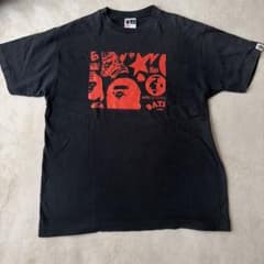 old BAPE A BATHING APE Tシャツブラック レッドのサムネイル
