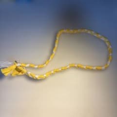 イエロー×ホワイト 編み込み ハチマキのサムネイル