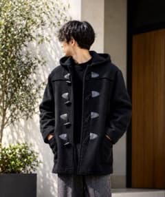 ダッフルコート 黒 裏地チェック L ヴィンテージ　90s 古着 MACHOPEのサムネイル