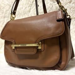 COACH Brown Leather Half Moon 2Way Bag