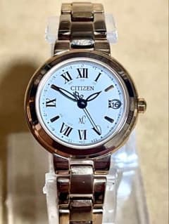 CITIZEN XC ピンクゴールド レディース　電波ソーラー腕時計