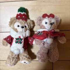 プ*す様 ダッフィー ＆シェリーメイ ぬいぐるみバッジ クリスマス 2010年のサムネイル