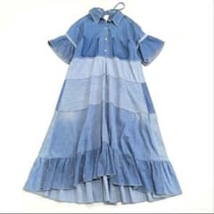 最終価格 RH Vintage パッチワーク デニム ワンピース ドレス - メルカリ